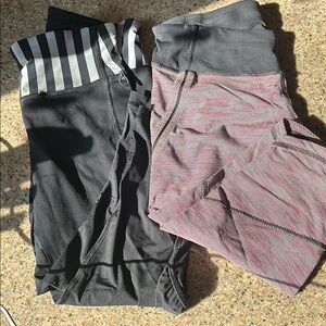 Lululemon Black and Striped Leggings